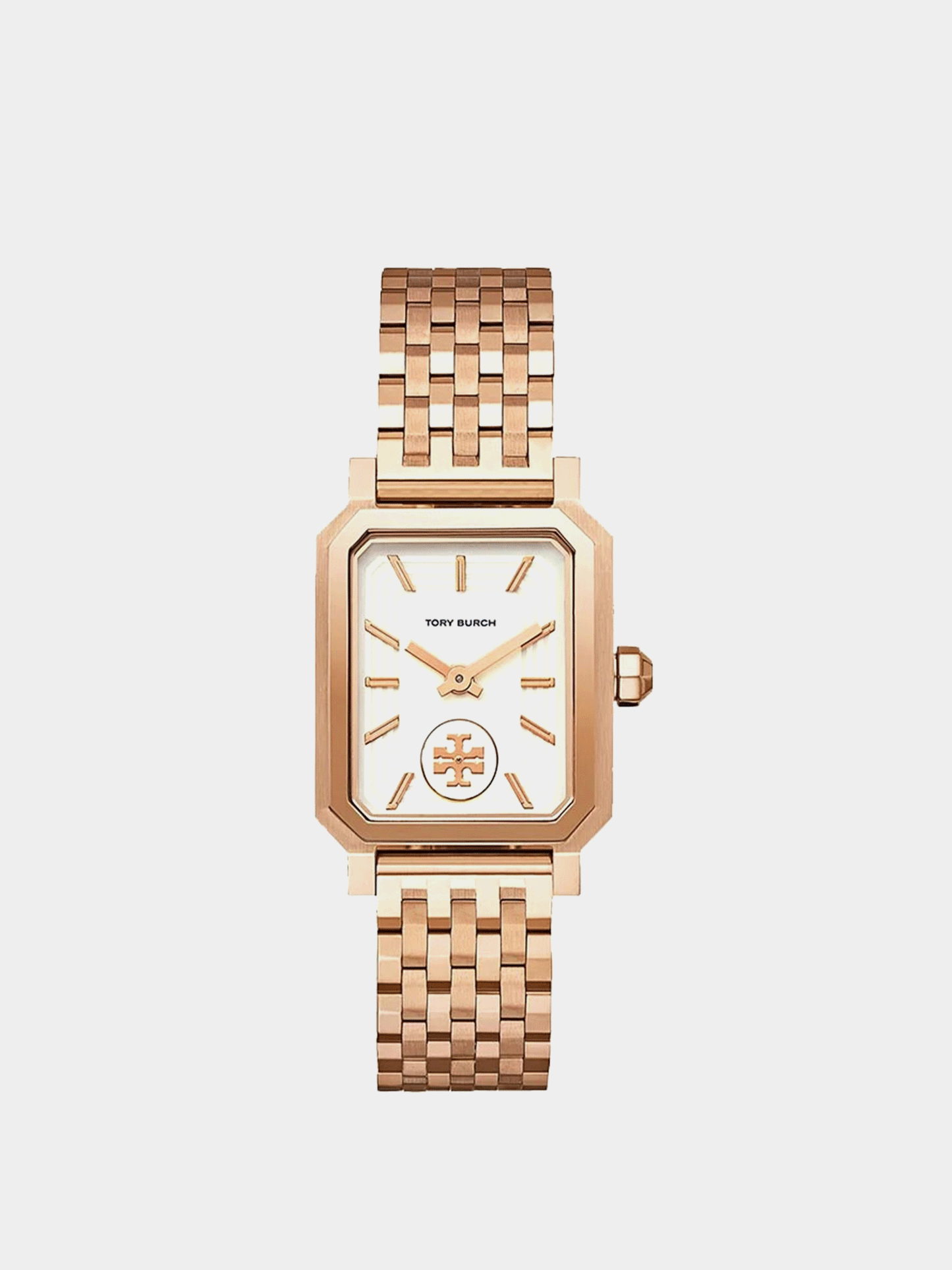 TORY BURCH ROBINSON ROSE GOLD WATCH WHITE RECTANGLE DIAL