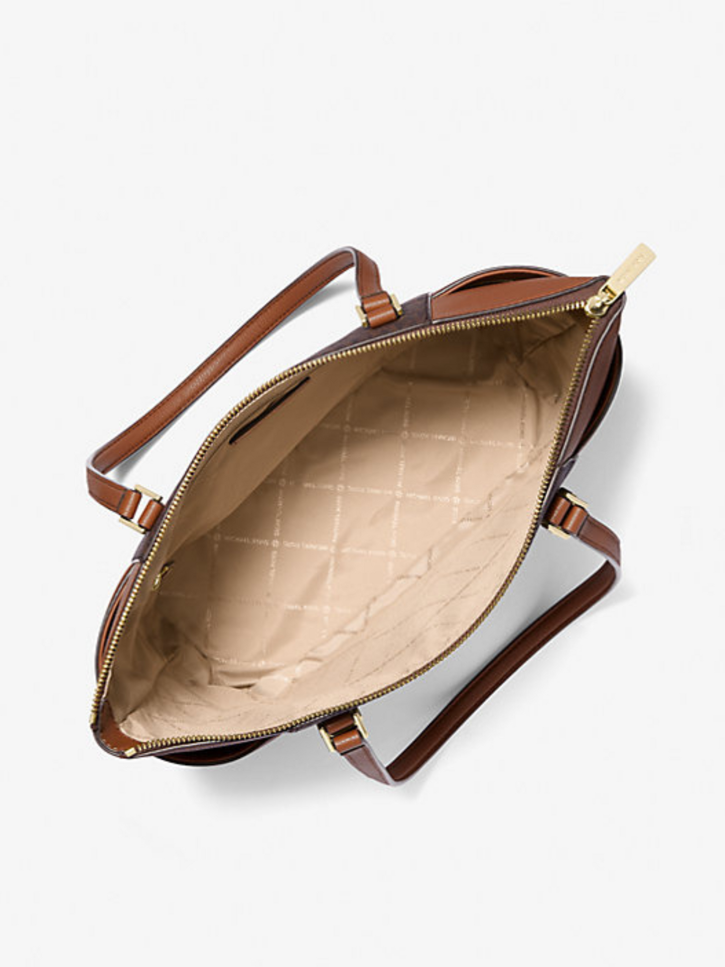 Michael Kors Charlotte Large Logo and Leather Top-Zip Tote Bag