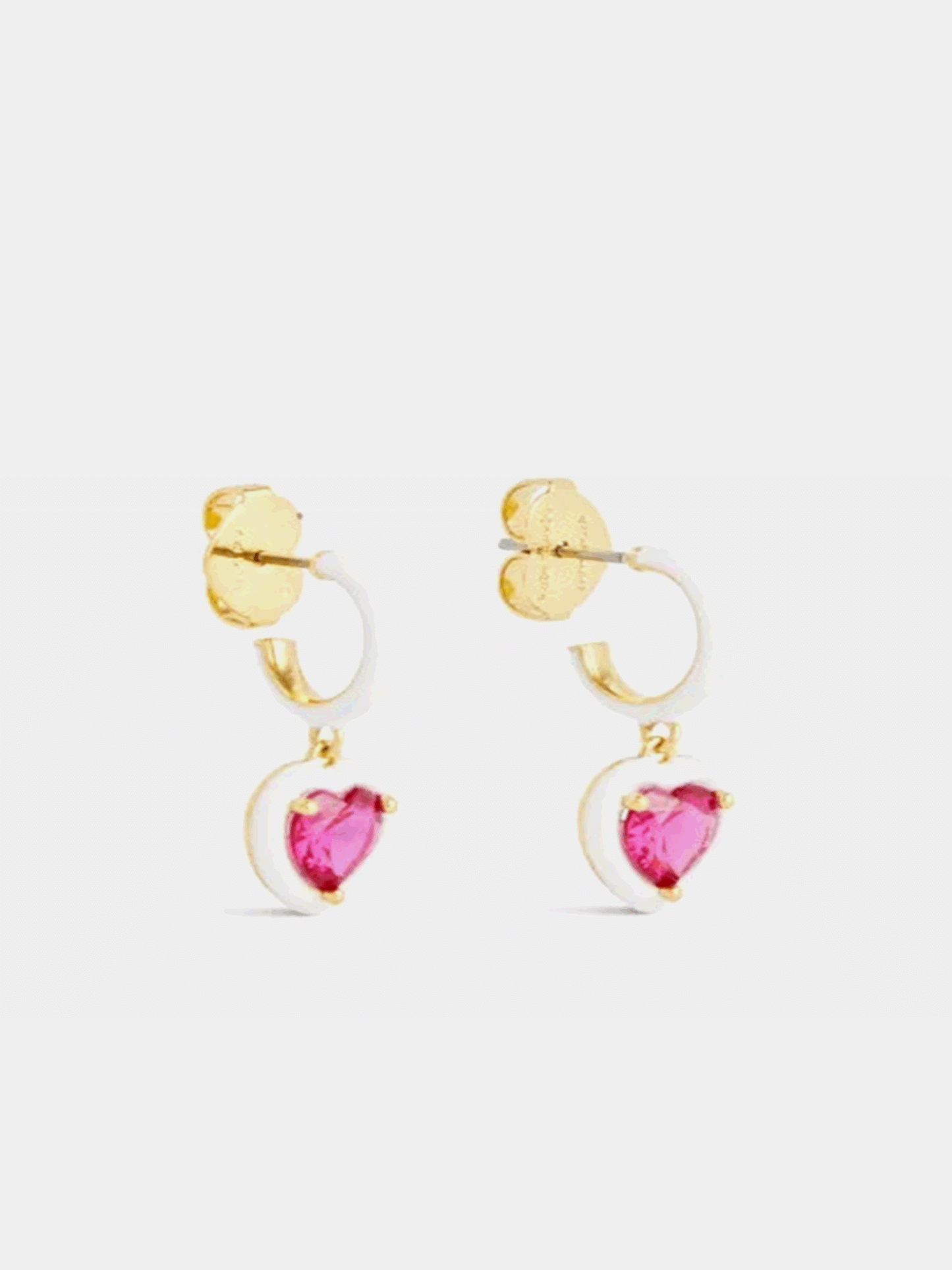 Kate Spade Huggies brass and cubic zirconia earrings