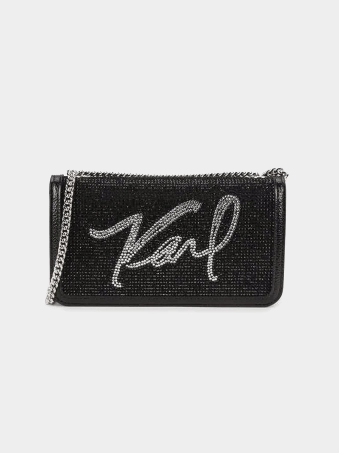 KARL LAGERFELD PARIS Kosette Signature Rhinestone Wallet On Chain