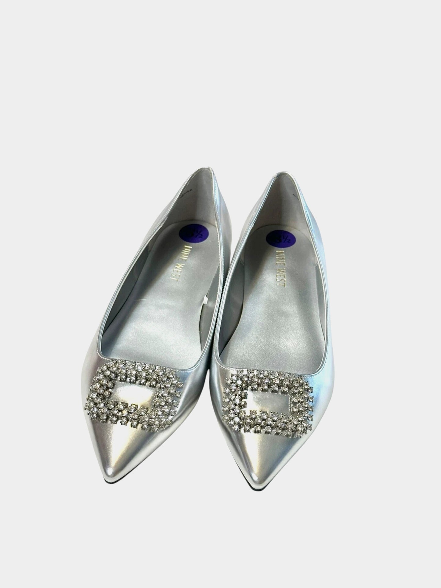 Nine West Jesike Pointy Toe Silver Flats