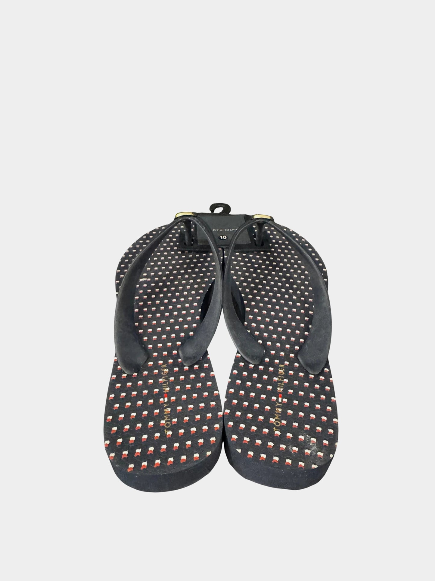 Tommy Hilfiger Logo Flip Flop Blue Thong Sandals