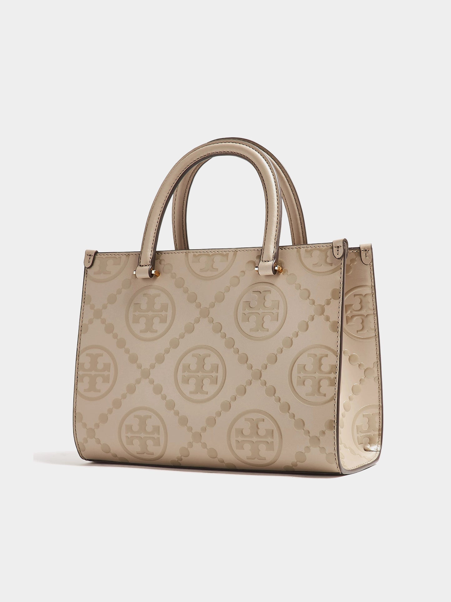 T Monogram Top-Handle Embossed Tote