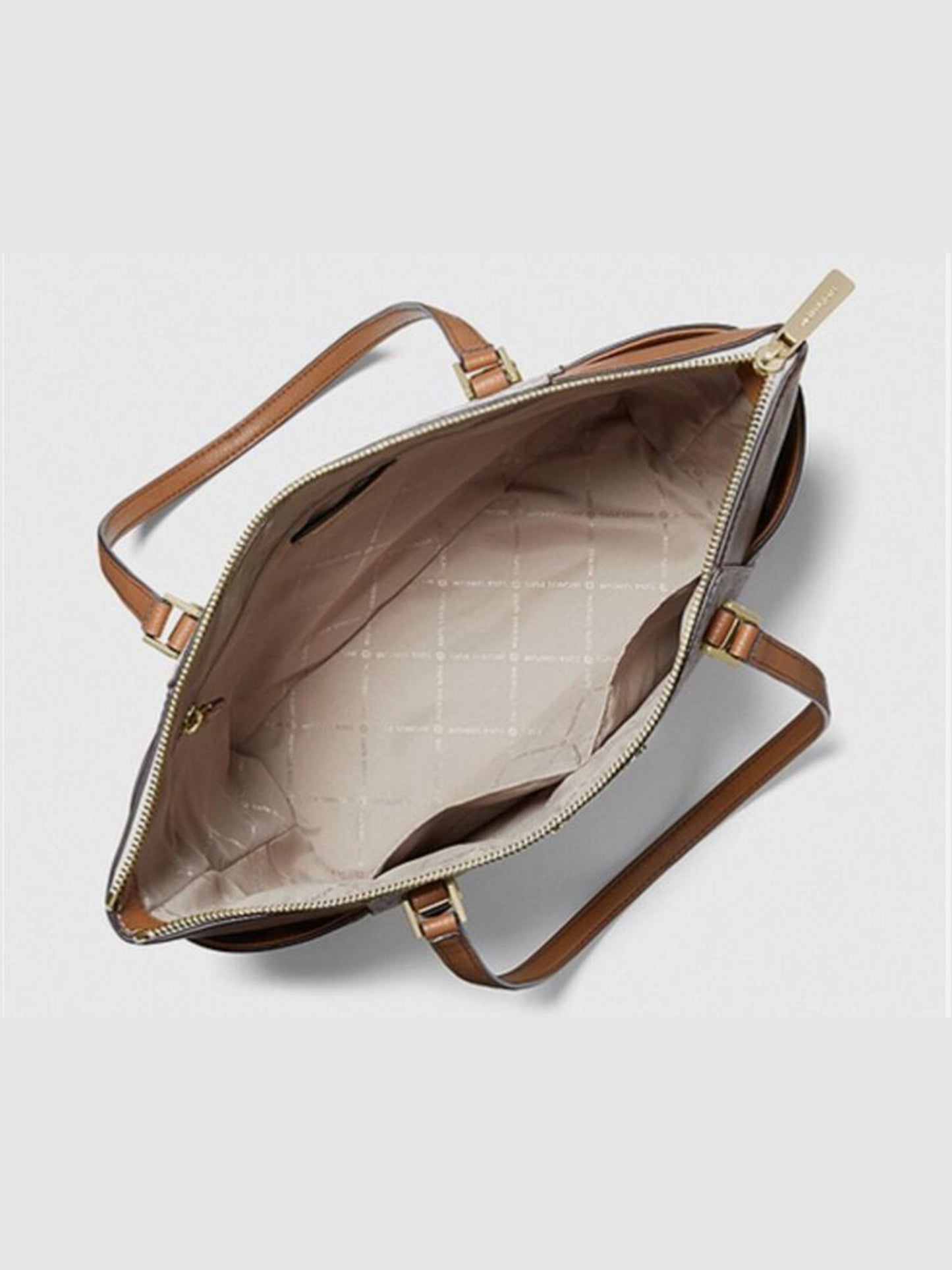 Michael Kors Charlotte Large Logo and Leather Top-Zip Tote Bag