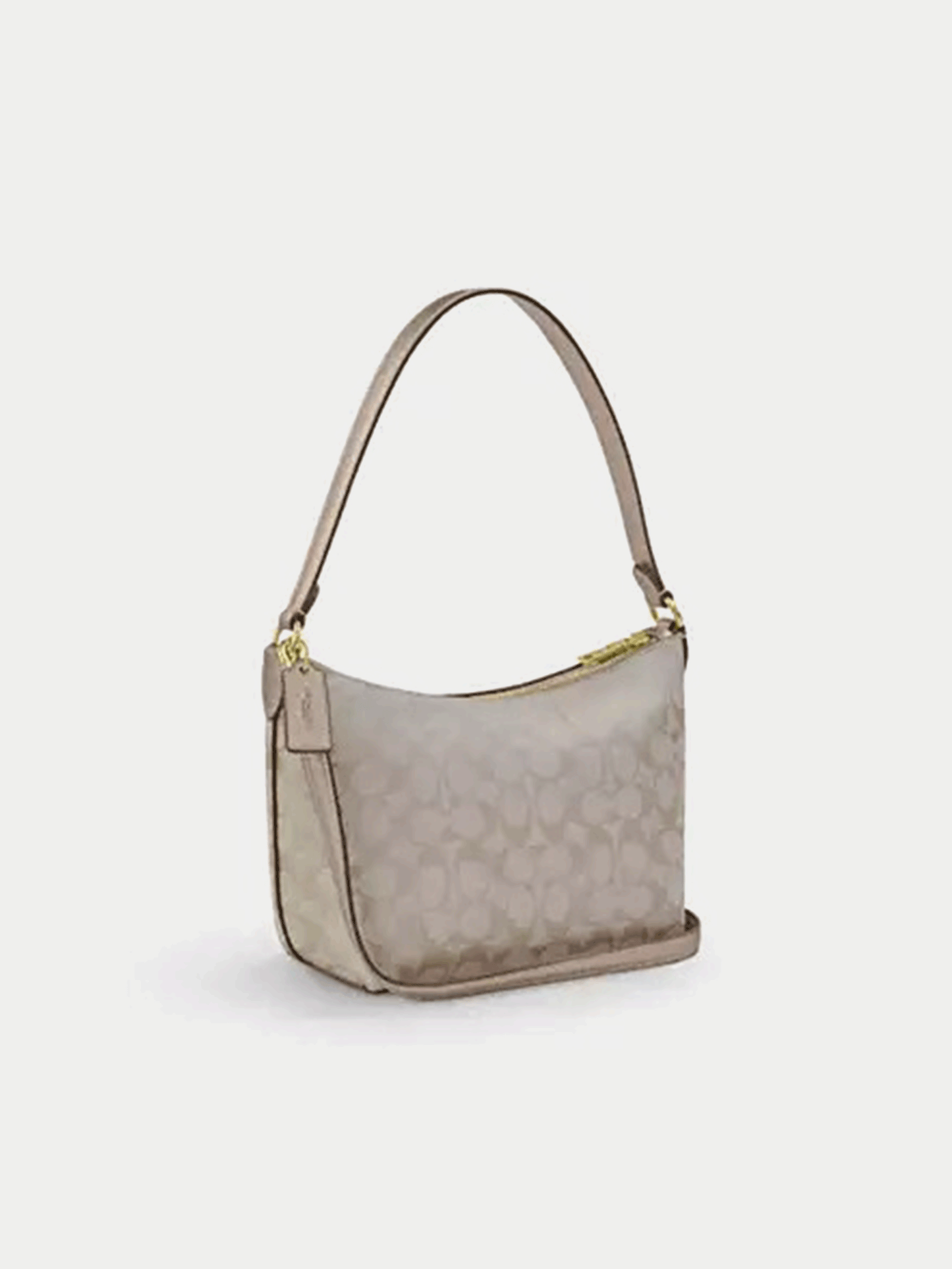 Coach Zip Top Shoulder Bag In Signature Canvas