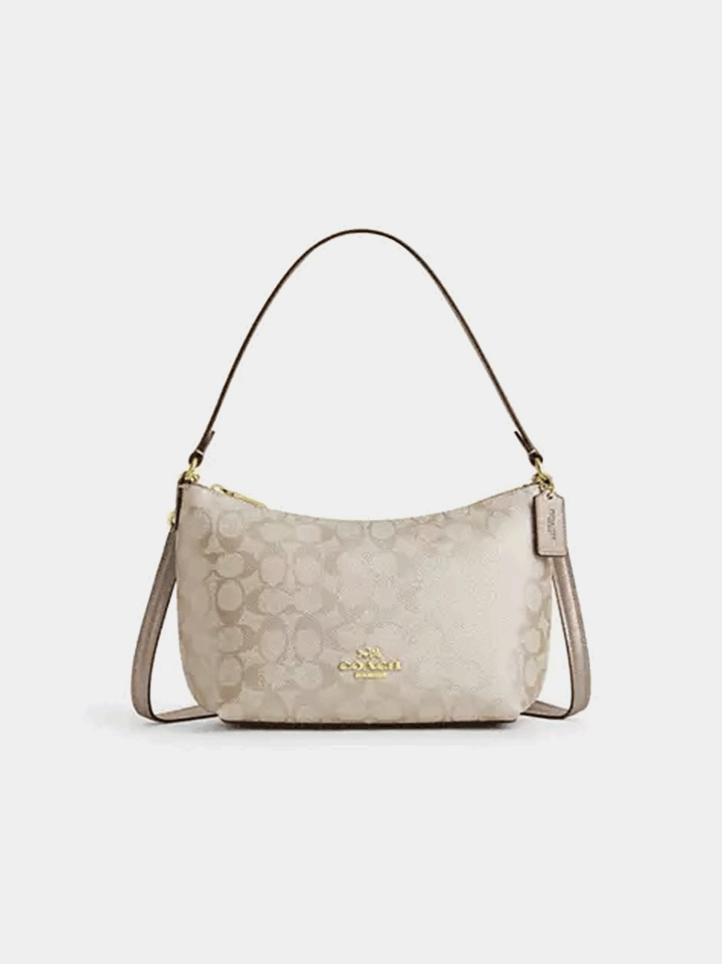 Coach Zip Top Shoulder Bag In Signature Canvas
