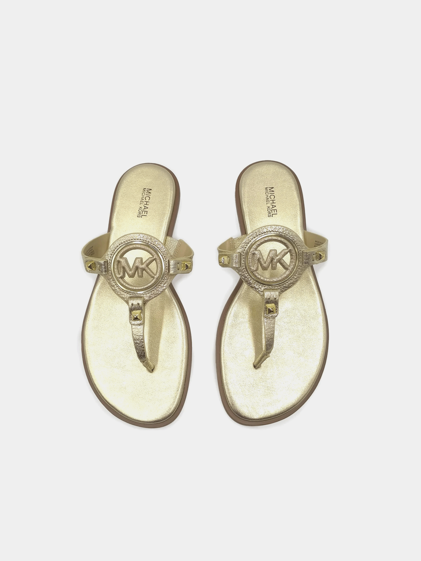 Michael Kors Aubrey Cut Out Thong Sandals - Pale Gold
