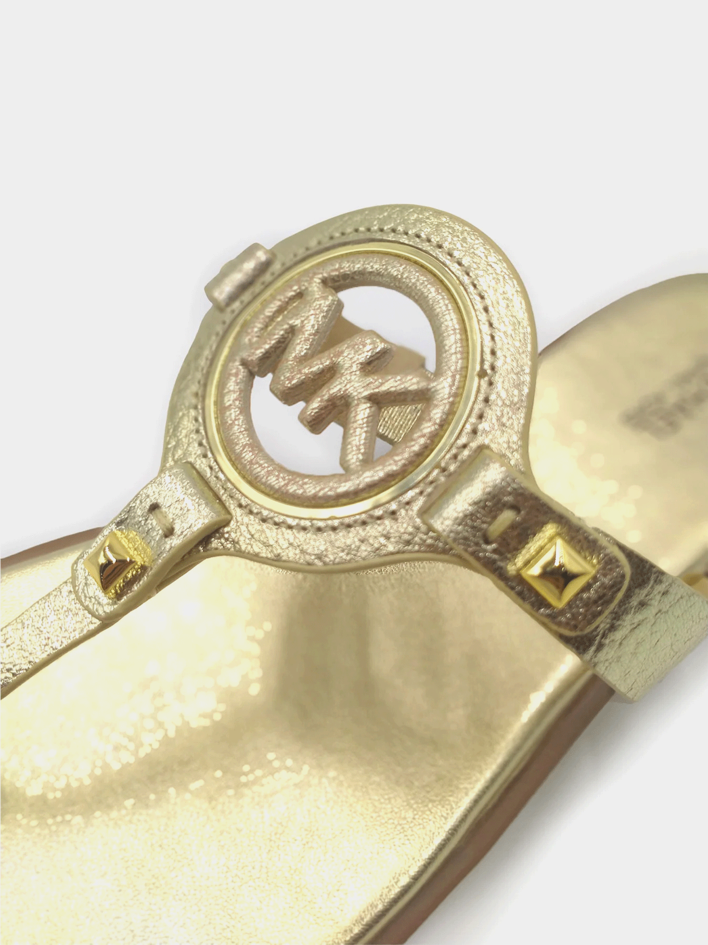 Michael Kors Aubrey Cut Out Thong Sandals - Pale Gold