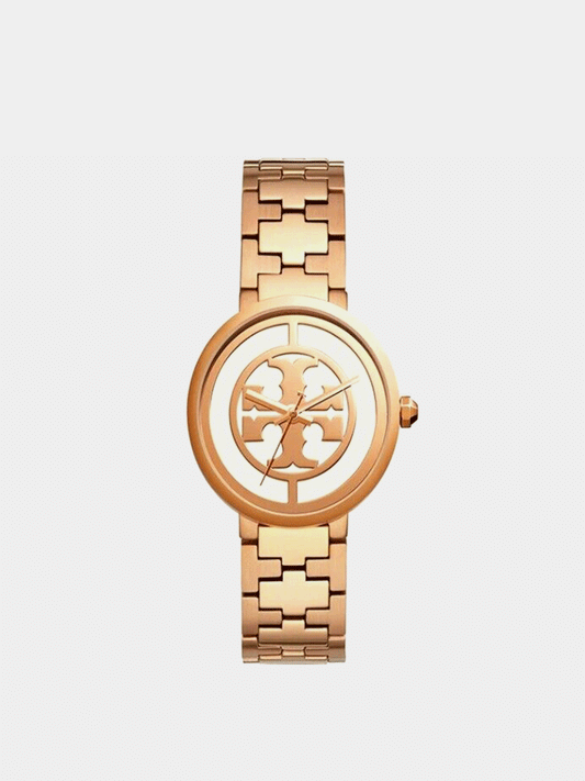 TORY BURCH REVA ROSE GOLD TONE STAINLESS STEEL