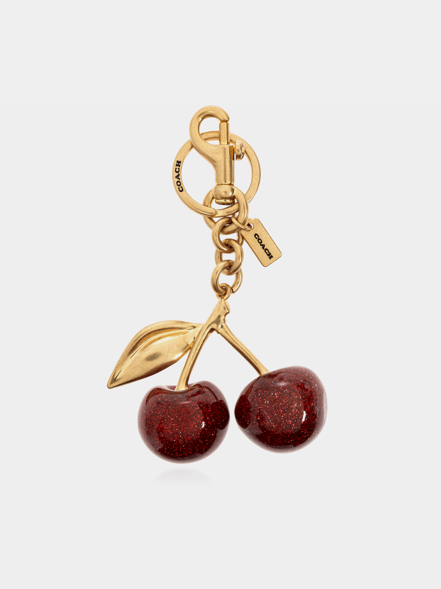 Coach Red Keychain With Cherry-Shaped Charm
