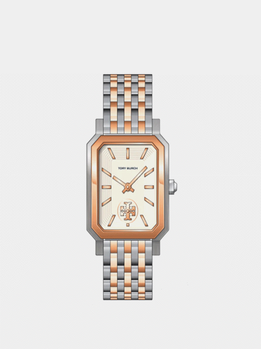 TORY BURCH ROBINSON ROSE GOLD TONE STAINLESS STEEL STRAP