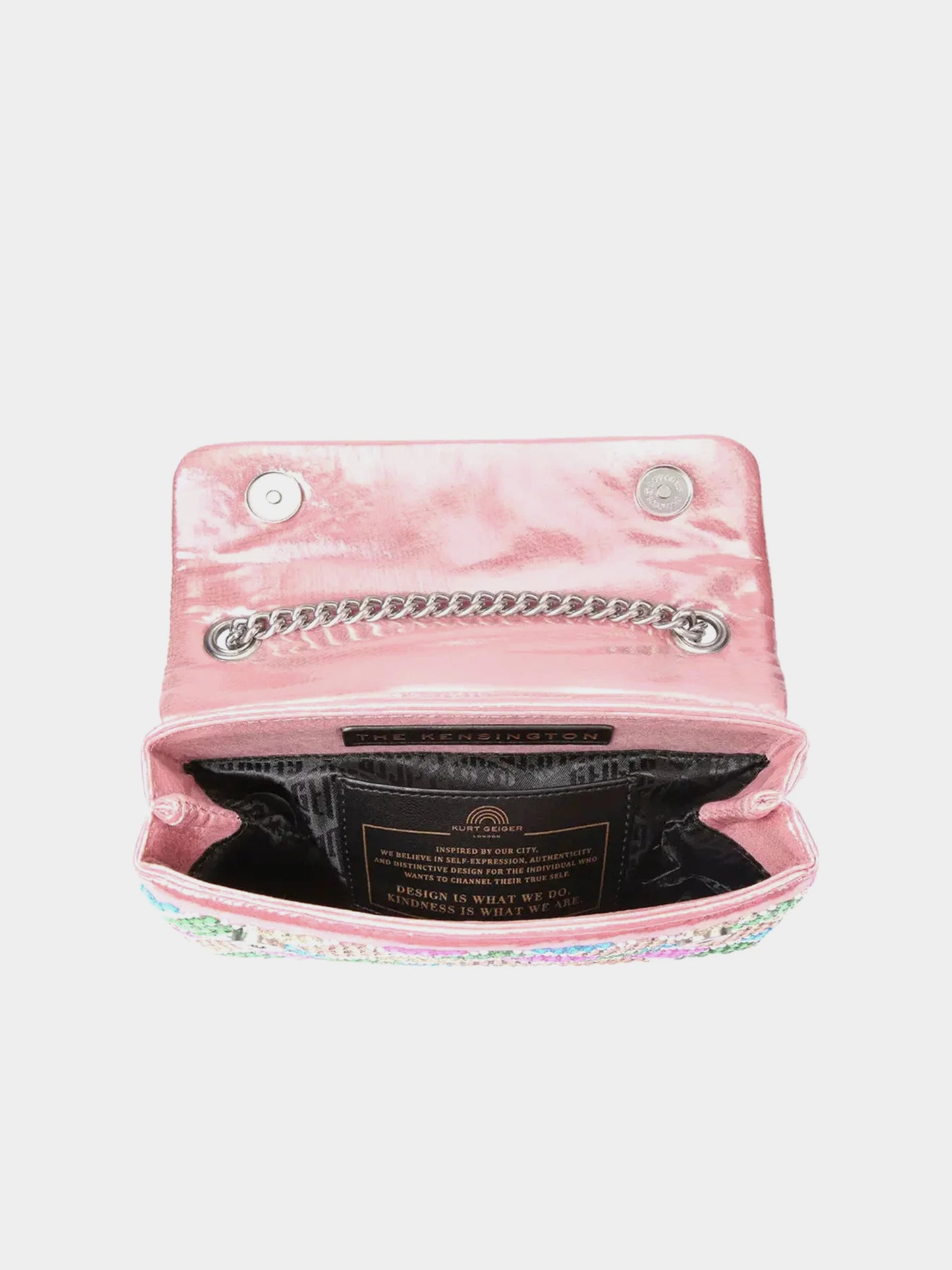 Kurt Geiger London Medium Kensington Bag With Crystal - Pink Combination