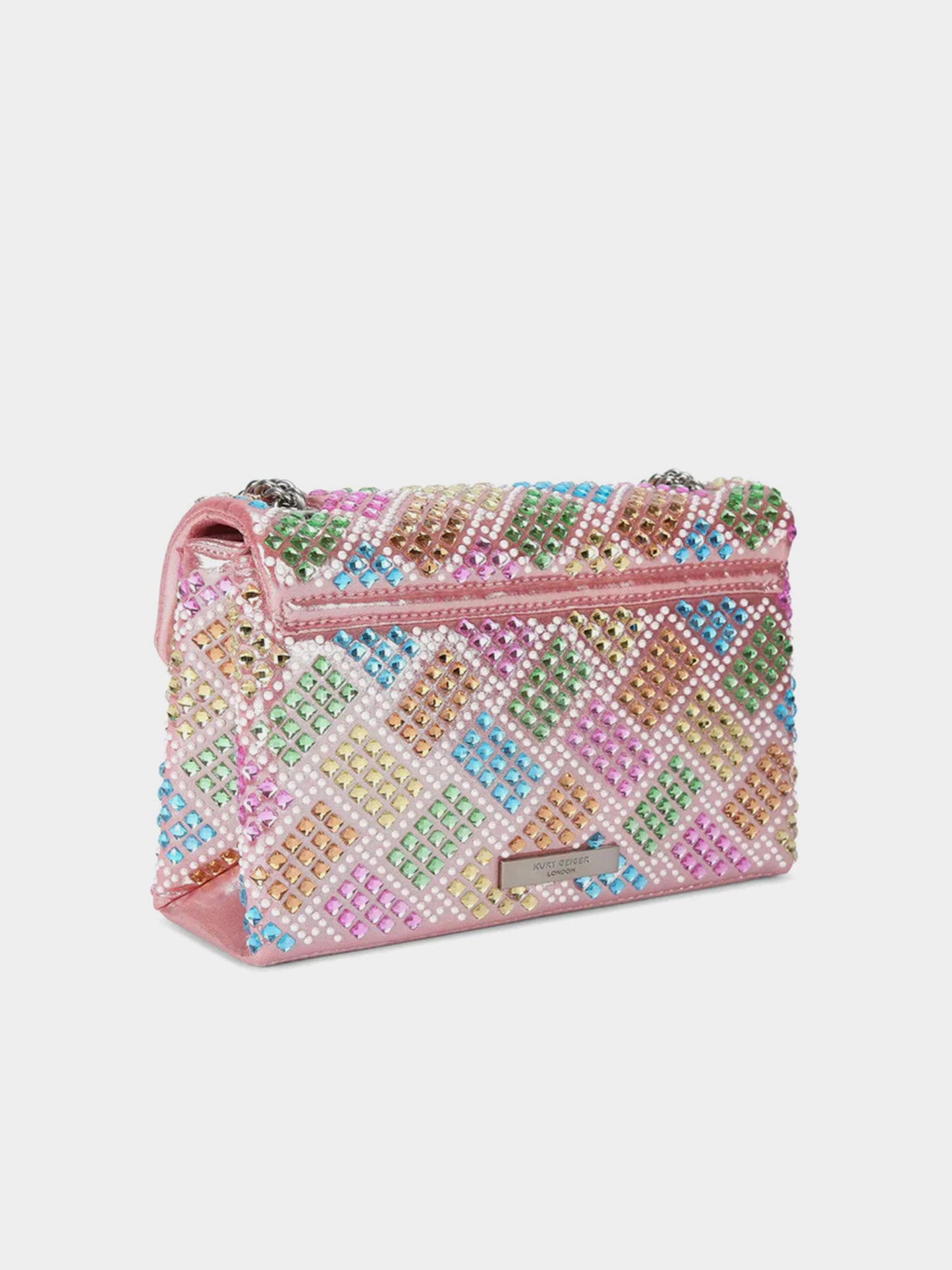 Kurt Geiger London Medium Kensington Bag With Crystal - Pink Combination