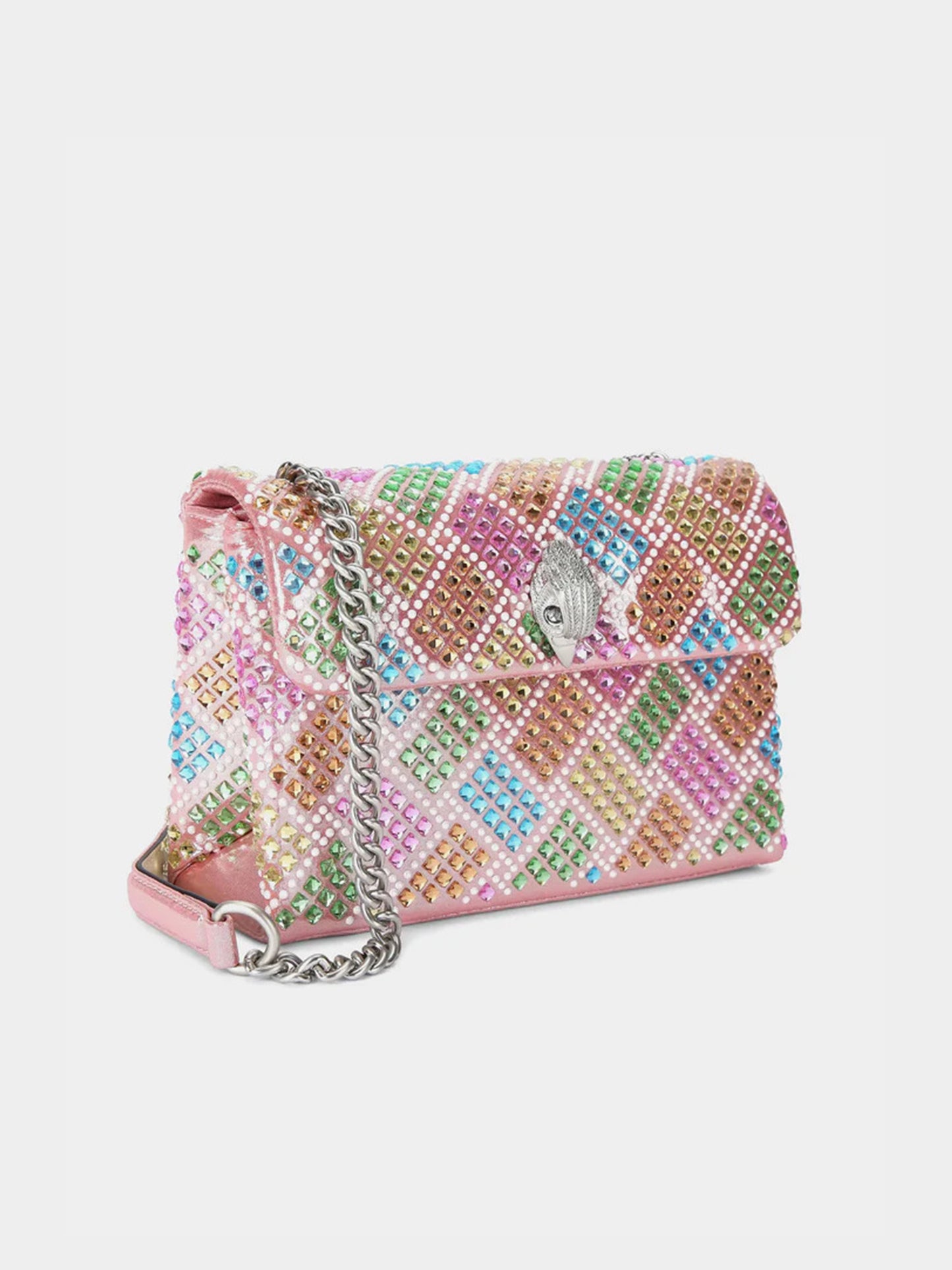 Kurt Geiger London Medium Kensington Bag With Crystal - Pink Combination