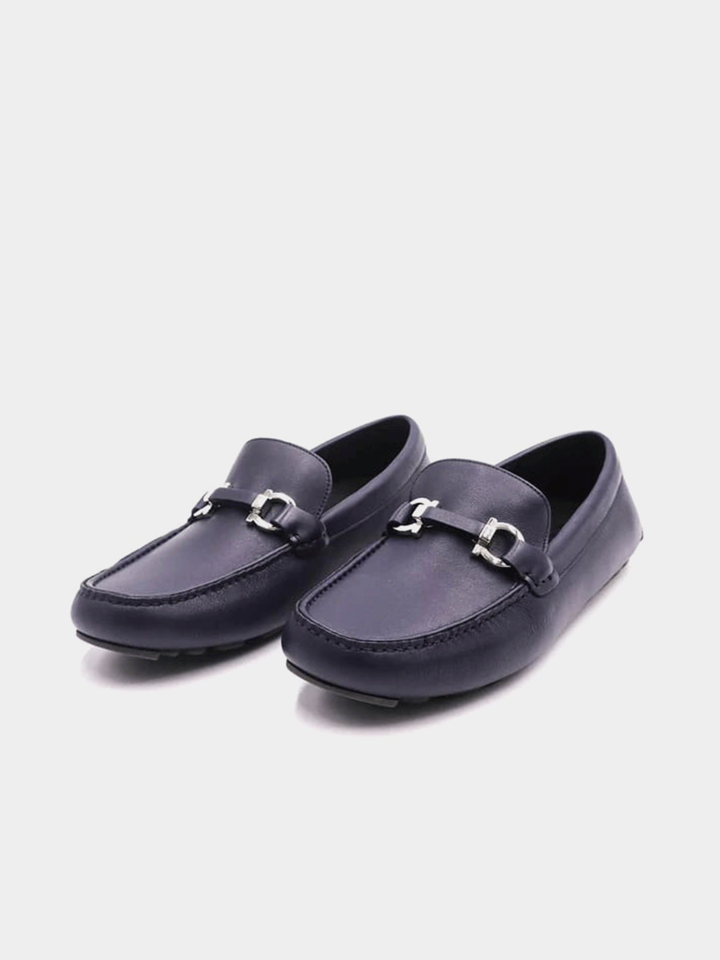 Salvatore Ferragamo Salamanca Nero Skin Loafer - Blue Marin