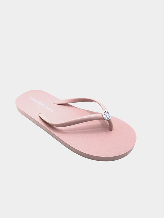 Calvin Klein Women's Logo Thong Flip Flop Sandal