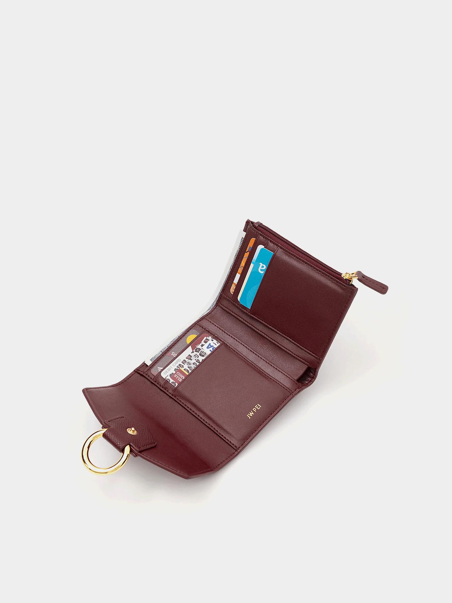 JW PEI Stella Wallet - Burgundy Grained Vegan Leather