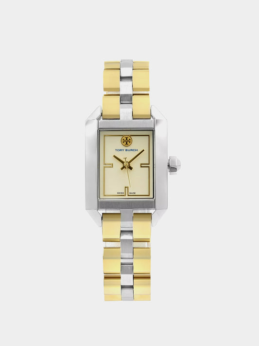Tory Burch Dalloway Two Tone Steel Cream Dial Quartz Ladies Watch