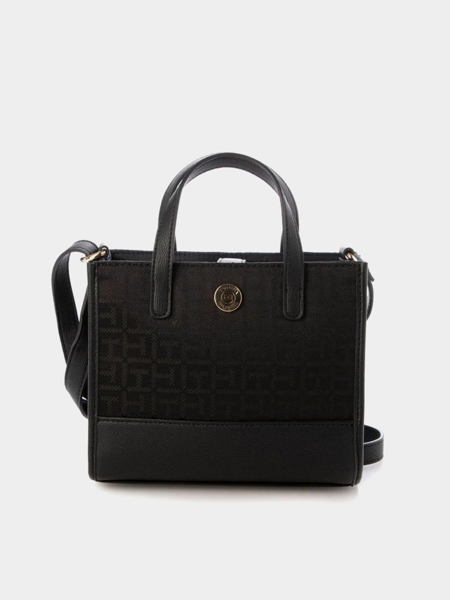 Tommy Hilfiger Jacquard Black Women Tote Bag